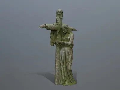 woman Statue Low-poly 3D model