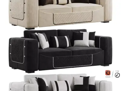 FH 5221 formenti luxury sofa set Low-poly 3D model