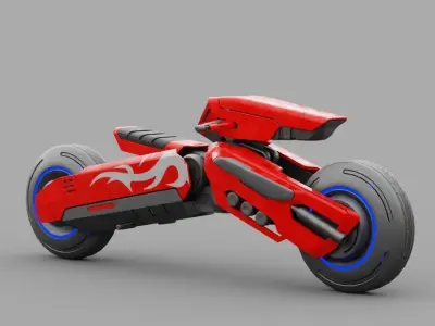 FUTURISTIC VEHICLE  rigged 3D model