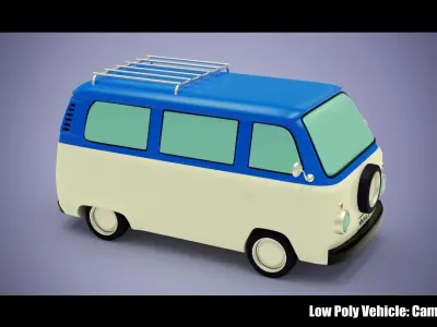 Low Poly Vehicle -  Campervan Low-poly 3D model