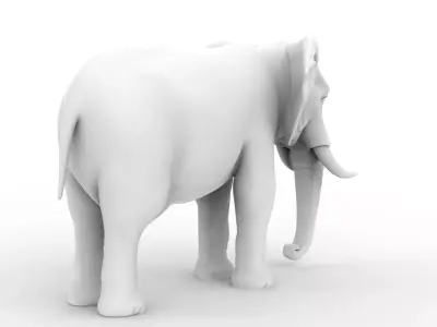 Realistic Elephant 3D Printable 3D print model