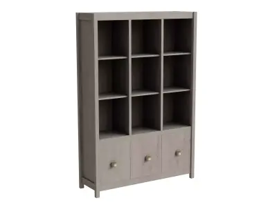 Light Gray Wooden Shelf Storage Low-poly 3D model