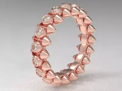 clash diamond ring all sizes support 3D print model