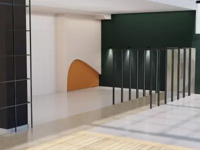 Modern Interior Showroom 3D Showroom Low-poly 3D model