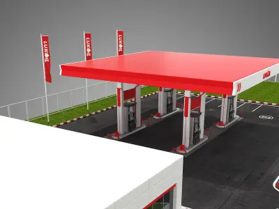 gas station 3D model