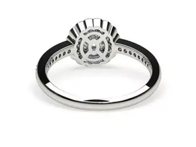 Round diamond engagement ring 3D print model