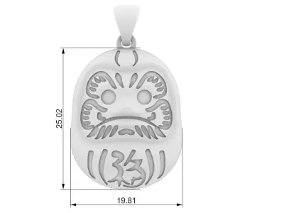 Daruma Pendant 3D print model