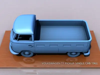 VOLKSWAGEN T1 SINGLE CABINE 1962 3D print model