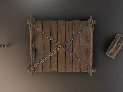 Fantasy Elevator with Lever Free low-poly 3D model