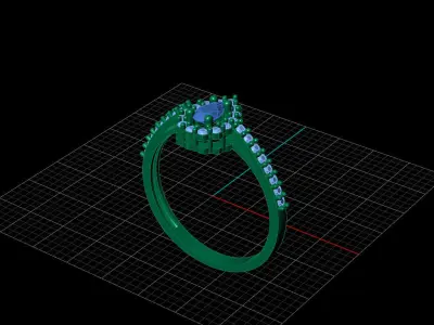 STL 3DM Print Ready Women Diamond Ring Lightweight Printable  3D print model 87