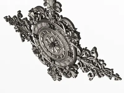 Classic Wall Clock 013 Chrome Low-poly 3D model