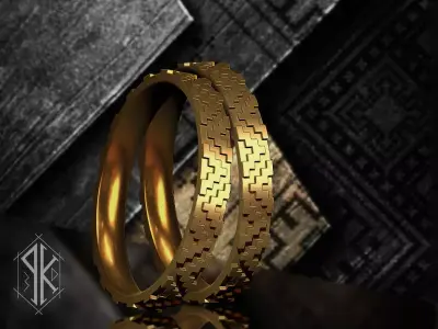 Ukrainian embroidered ring - Vyshyvanka ring 3D print model