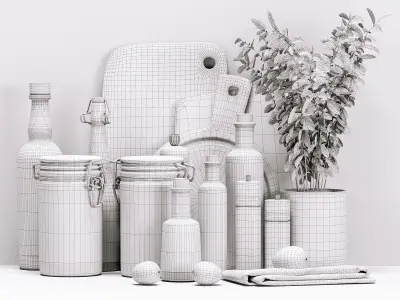 Kitchen Decorative Set 072 3D model