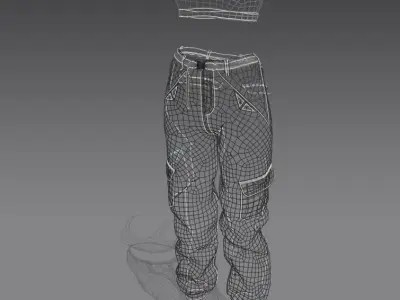 Cargo Fem Pants  3D model