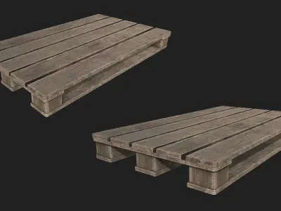 Wooden Pallets PBR Low-poly 3D model