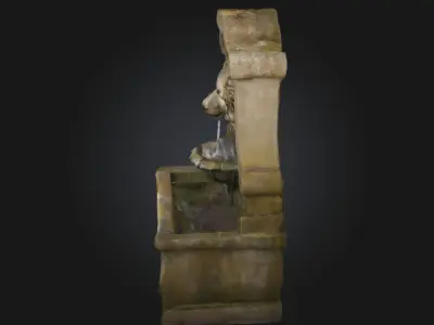 Lions Cascade Fountain  Majestic Flow of Classical Power 3D model