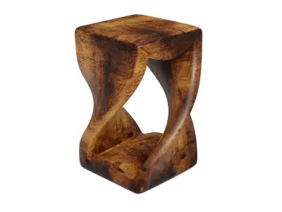 Solid Wood Abstract End Table Low-poly 3D model