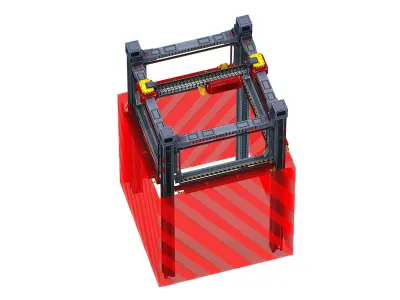 isometrical scaffolding 1x1 section Low-poly 3D model