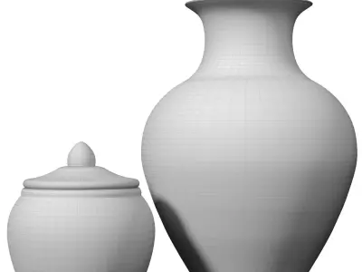 Chinese decorative porcelain vase urn Chinoiserie Ginger Jars 3D model