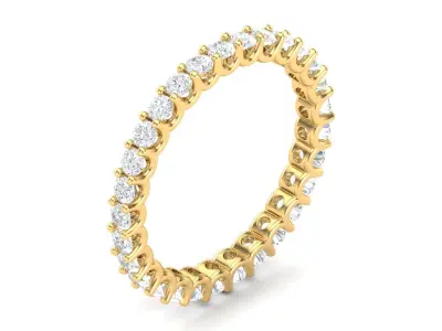 U Shaped Eternity Ring 2 point 1 mm stone size swiss 14 and EU54 3D print model