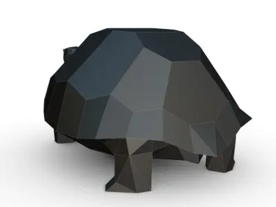 turtle low poly polygonal 3D print model