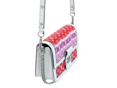 Louis Vuitton Dauphine Bag White Red 3D model