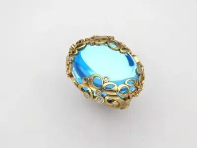 Designer ring 3D print model buy