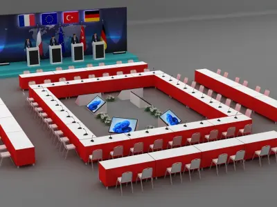 International Meeting Stage Setup 003 3D model