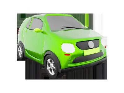3d  concept of Environmentally friendly with an eco car icon 3D model