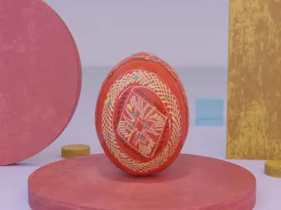 Easter egg 01 Low-poly 3D model