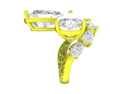 A7454 Luxury HongKong Style Diamond Women Ring 3D print model