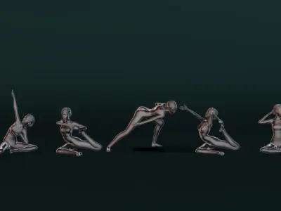 Yoga Woman Set03 3D model