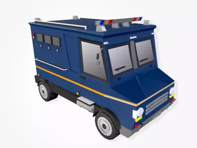Cartoonish Police Car 3D model