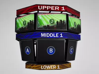 Jumbotron scoreboard sport pack Low-poly 3D model