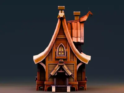 Stylized Halloween Props - Haunted House Low-poly 3D model
