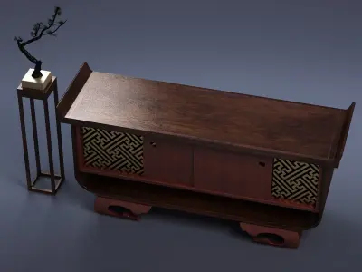 cabinet cabinet wardrobe sofa bed table bookshelve 3D model