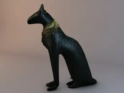 Low Poly Bastet Statue 3D print model