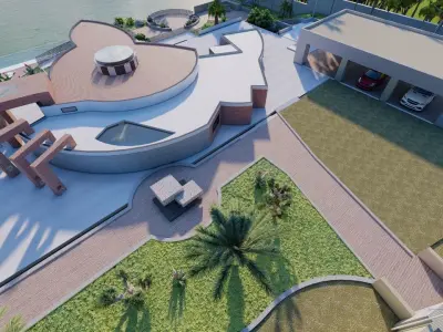 Casa Scene-villa-modern house-Dolfin villa 3D model