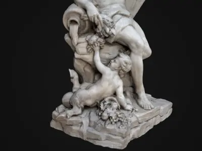 Seine Statue Low-poly 3D model