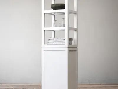 RH Hutton open shelf bath cabinet 3D model