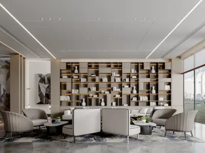 Modern reception lobby 3D model