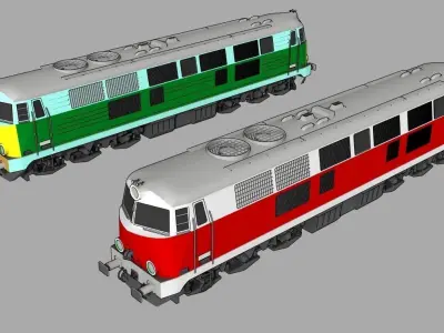 Locomotive HCP 301D or SU-45 Low-poly 3D model