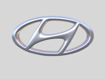 Hyundai Logo Hyundai Emblem Low-poly 3D model