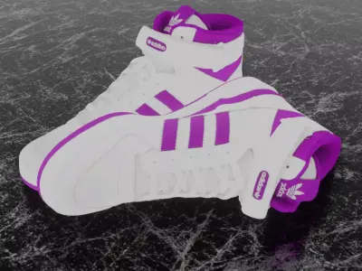 ADIDAS FORUM MID - PURPLE 3D SHOES Low-poly 3D model