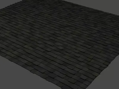 Roof Tiles - Asphalt Shingles with Moss Free 3D model
