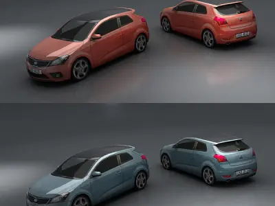 Kia Ceed Low-poly 3D model