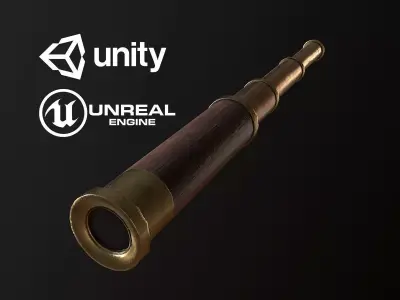 Spyglass Telescope - PBR Game Ready Low-poly 3D model