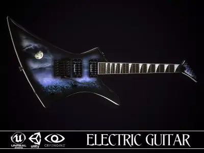 Electric guitar Jackson Kelly skin1 Low-poly 3D model
