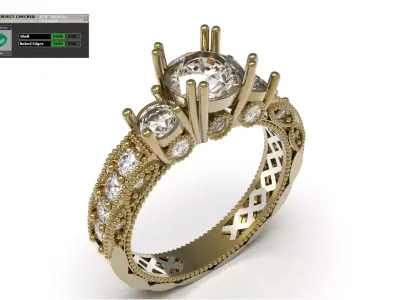 Bridal solitaire wedding STL 3DM 3D 3DS ring model sr0104 3D print model