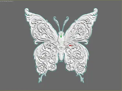 butterfly ornamental classic decoration 3d model vol 19 3D model